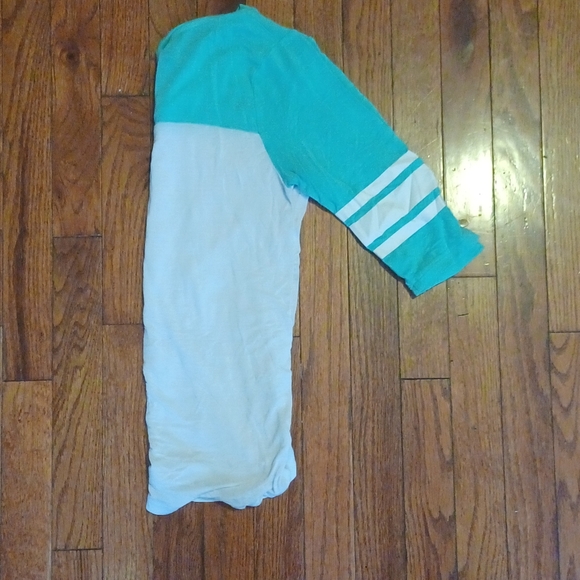 Jersey Striped Teal 3/4 long sleeve - Picture 4 of 4